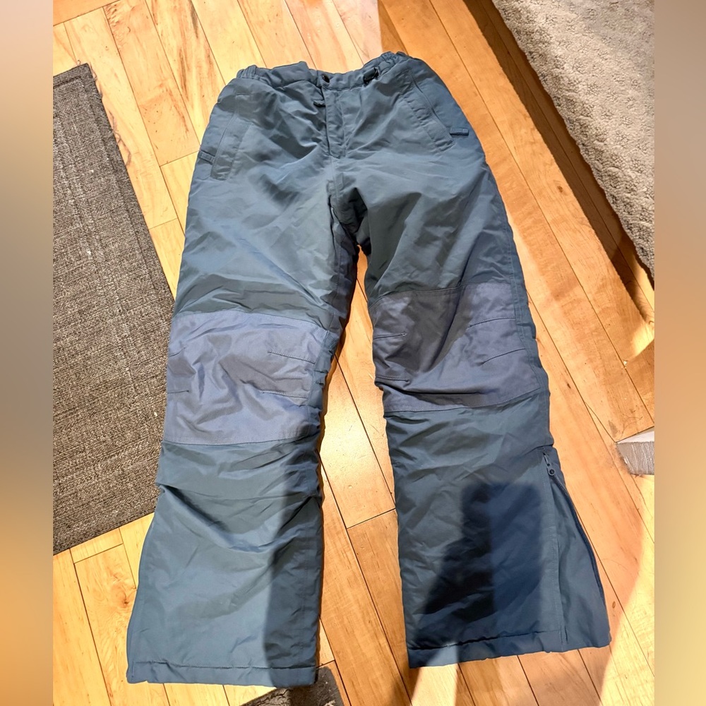 Land’s End Squall Waterproof Insulated Snow Pant, coed, blue,gray, size 14 Youth